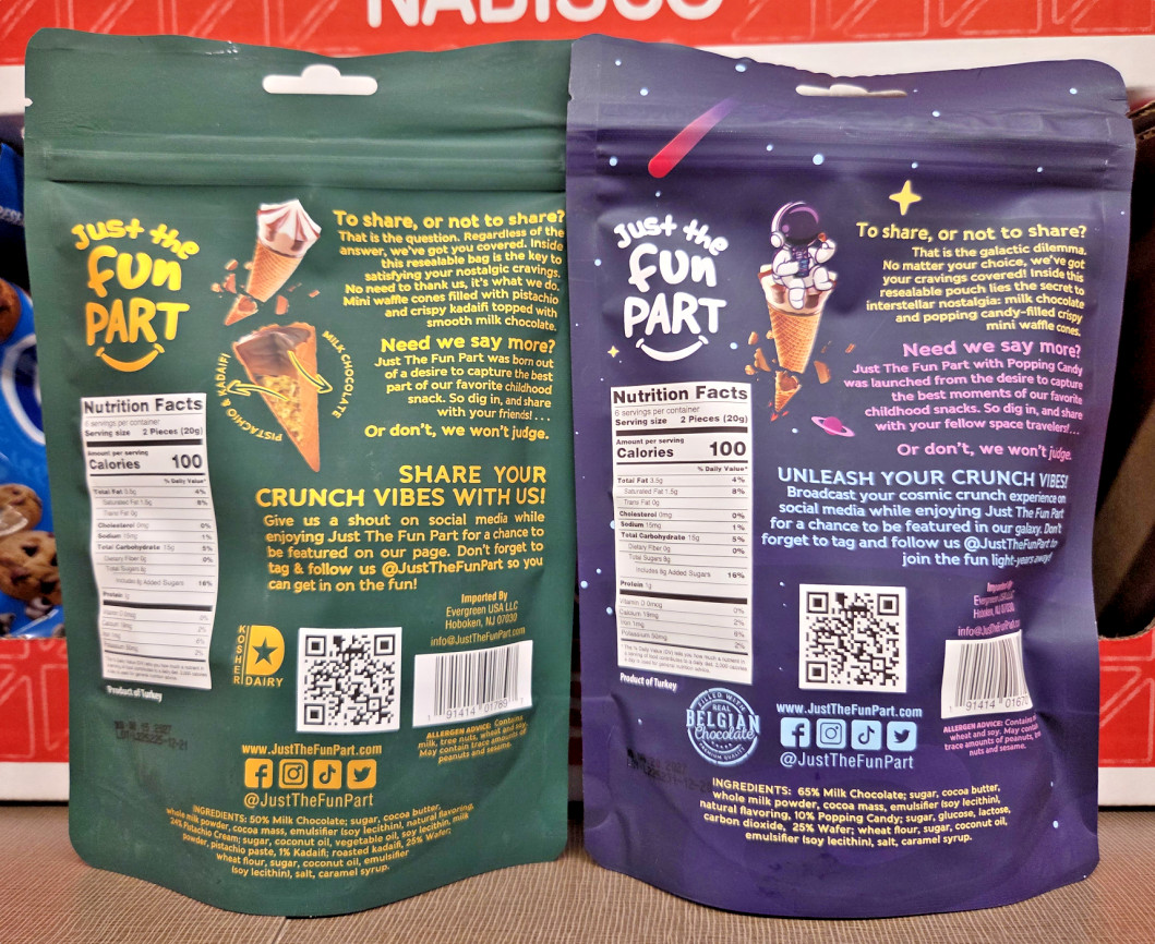 Just the Fun Part Dubai Cones & Waffle Cones Bite Sized 4.23oz 120g (2 Bags) gallery