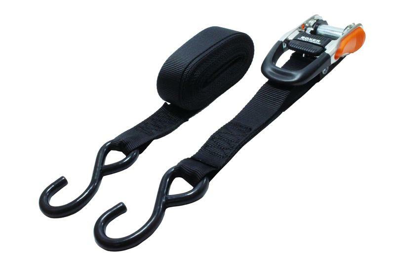 Boxer 2 Pc 1-1/4” x 16’ Quick Release HD Ratcheting Tie Down w/ S Hooks 2500 lbs gallery