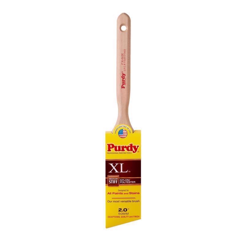 Purdy 144152320 Nylon Polyester Angle Trim Paint Brush 2 W in. with Wood Handle gallery
