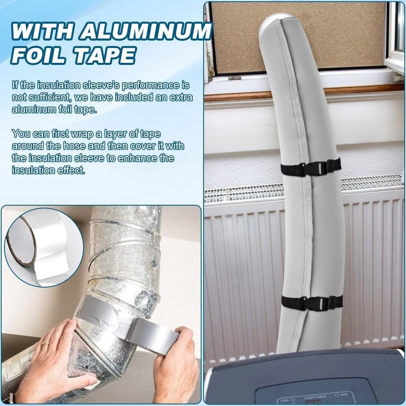 Portable AC Hose Insulation Sleeve 5" - 5.9" Insulated Exhaust Hose Cover Wrap gallery