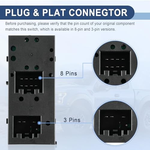 Power Window Control Switch, Master Door Button Compatible with Ford/03-08 gallery