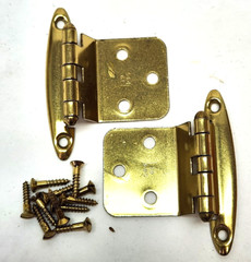4 Pairs Ajax #564 Variable Overlay Hinges Reverse Bevel Face Mount Brass Color