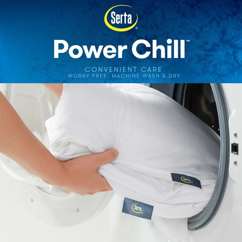 Serta Power Chill Cooling Pillow Protectors, Stain Resistant and Zippered Pil... gallery