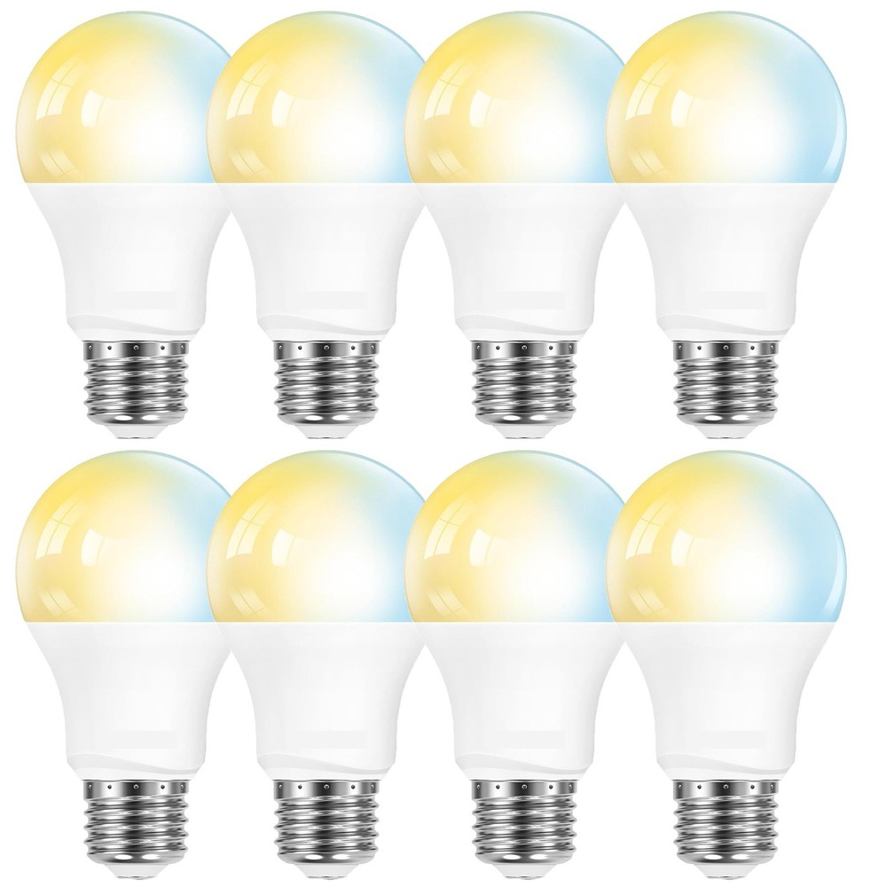 8 Pack LED Light Bulbs 80W Equivalent E26 Socket 9W 900LM 3-Color 3000K~6000K
