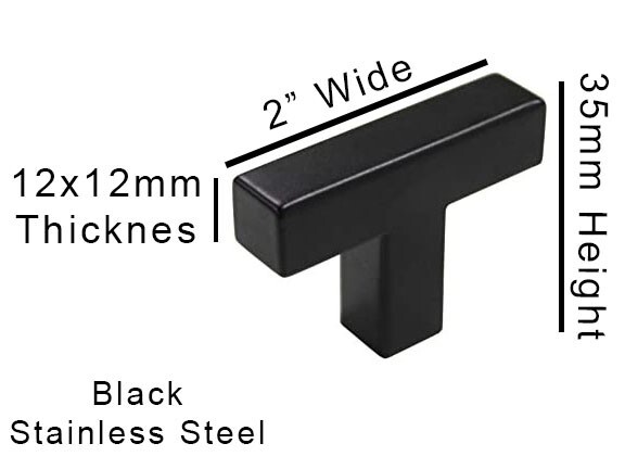 Cabinet Pulls Black Modern Classic Square Bar Kitchen Bath Drawer Pulls All Size