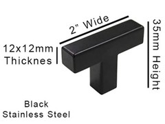 Cabinet Pulls Black Modern Classic Square Bar Kitchen Bath Drawer Pulls All Size