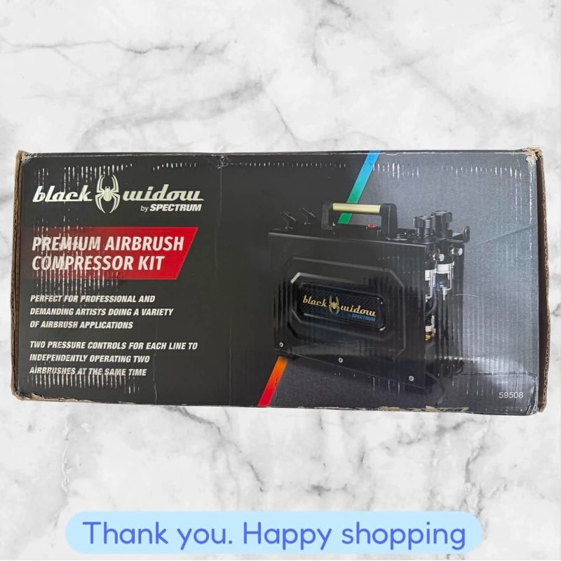 Black Widow Spectrum Professional Premium Airbrush Compressor Kit 59508 NEW SHIP gallery