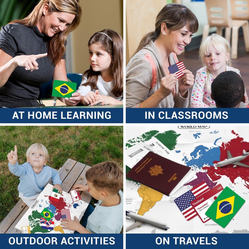 World Flags Flashcards 245 Countries Flags Geography Game with World Map - Edu gallery