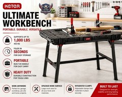 Keter Ultimate Folding Workbench Portable Heavy Duty Work Table 1000 lb