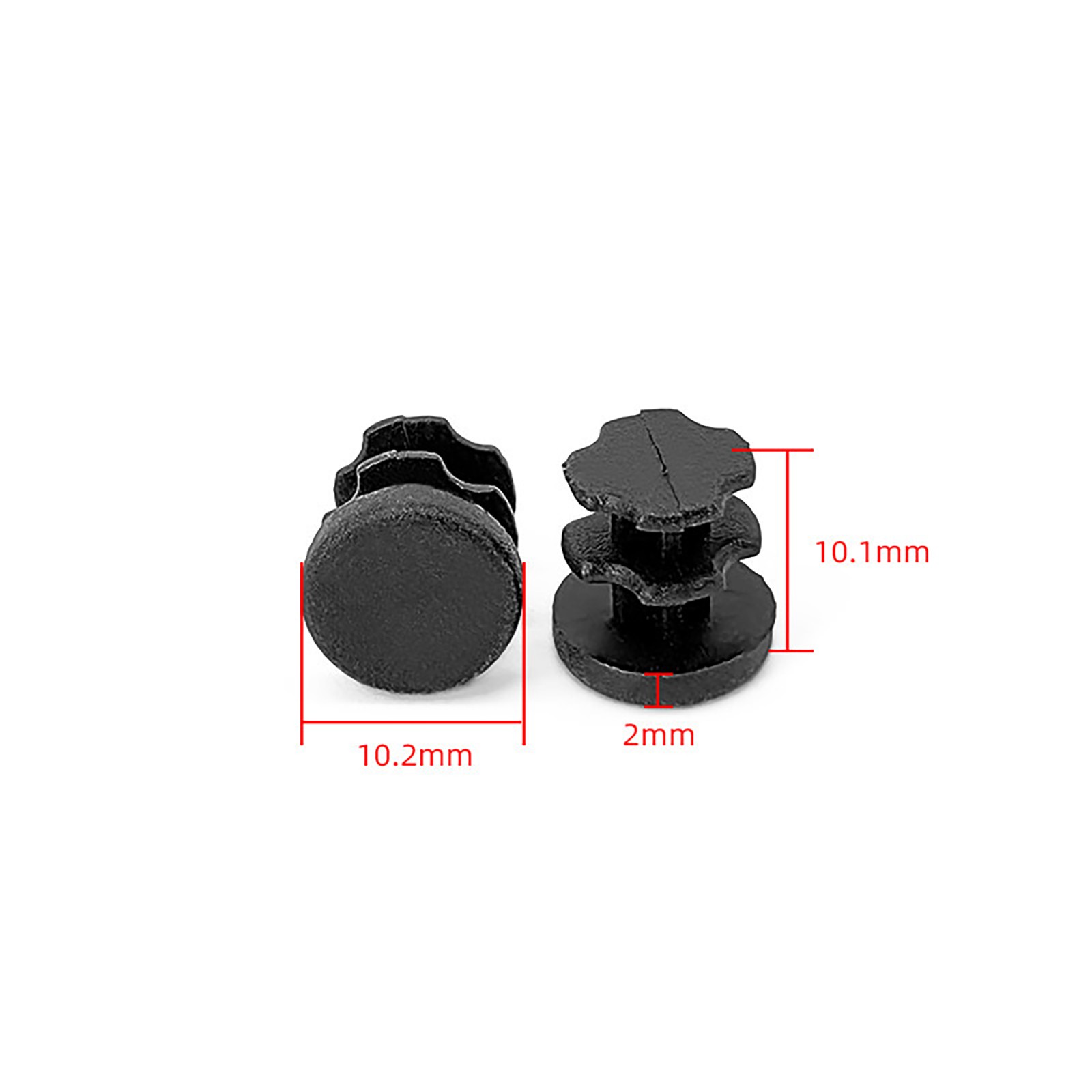 Round Plastic End Caps Tube Plugs Ribbed Inserts Furniture Feet Chair Leg Black gallery