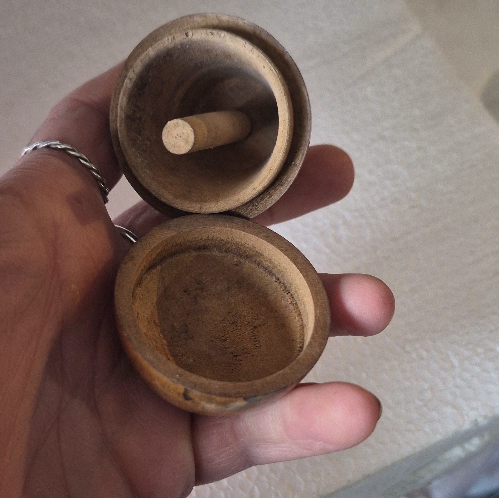 Wood Mortar & Pestle Set, Medium Brown Solid, 3in Dia x 4in H, Bowl gallery