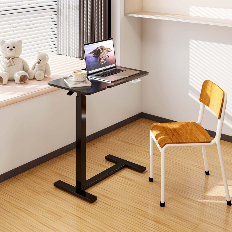 Overbed Bedside Desk Rolling Laptop Stand Tray Overbed Table w/ Wheel Adjustable gallery