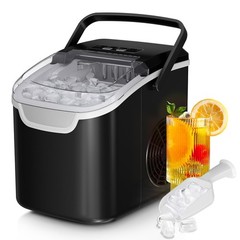 Countertop Ice Maker Machine, 8 Ice Cubes in 6 mins, 26lb/Day Ice with 2 Size…