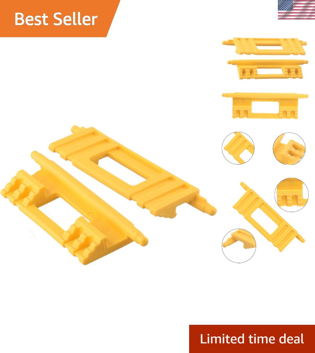 Functional 2-Pack Tool Clips for DEWALT Tool Boxes - 1.25 Inch Clips in Yellow gallery
