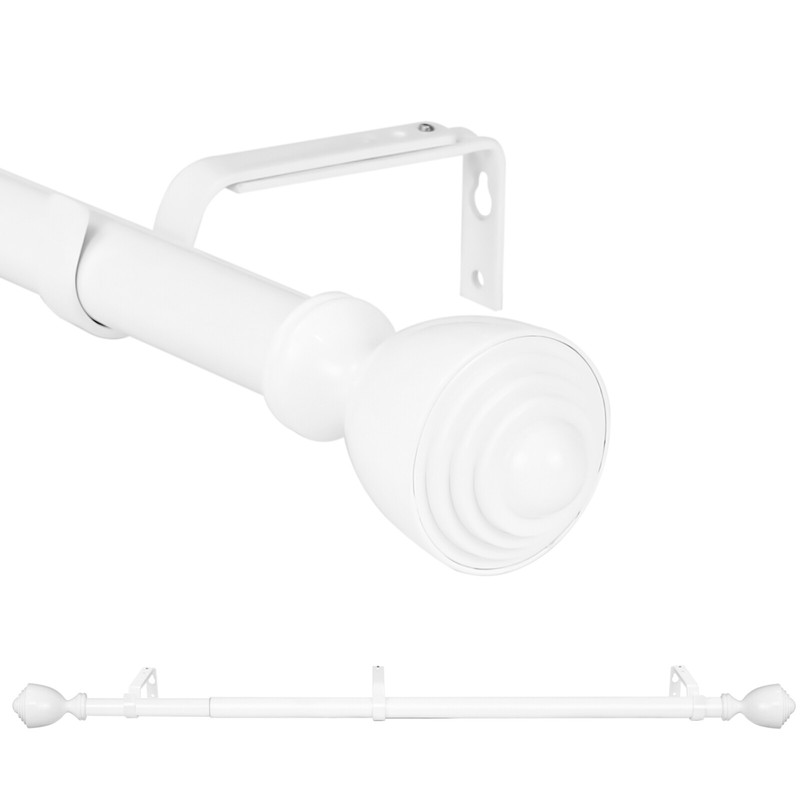 1" Diameter Urn Adjustable Single Drapery Curtain Rod,28”-48"/48"-84"/84"-120" gallery