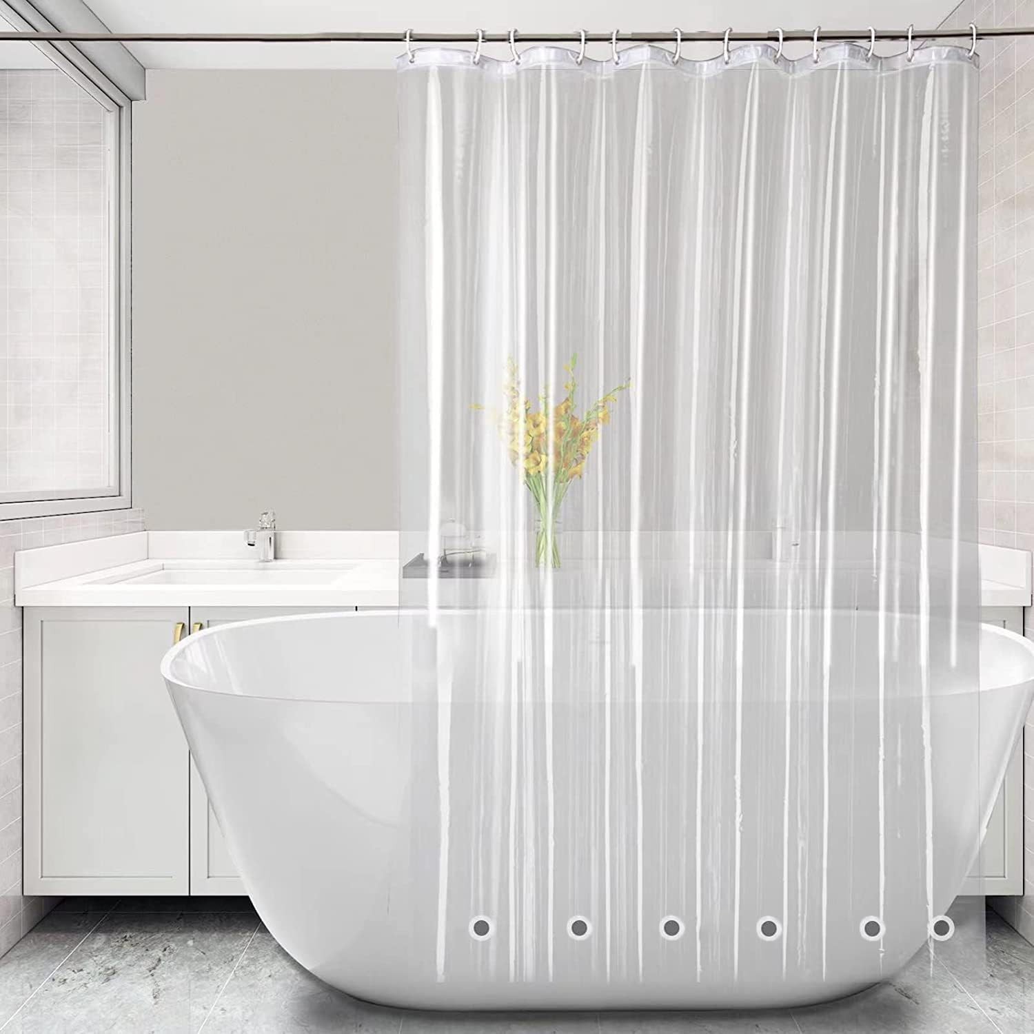 Long Shower Curtain Liner,72x75 Inch Length 72"W x 75"L (Pack of 1), 4g-clear gallery