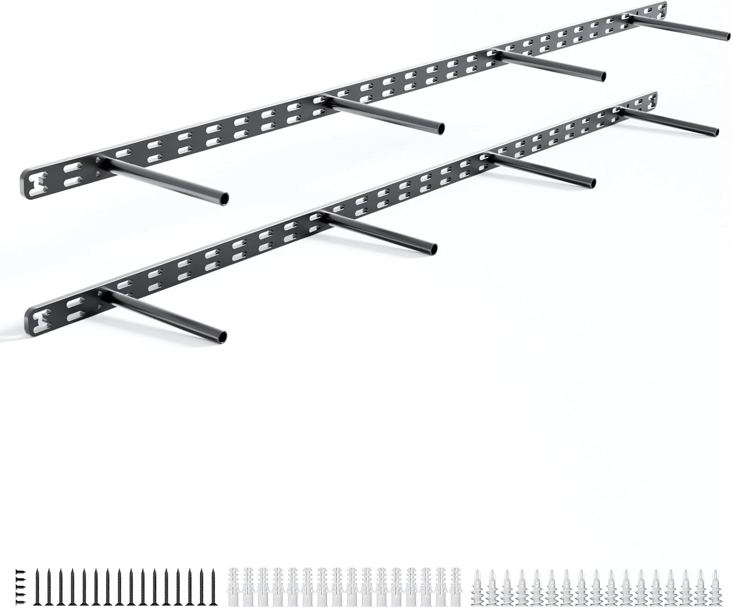 Heavy Duty Floating Shelf Brackets - 2 Pack Black Metal for Easy Installation gallery