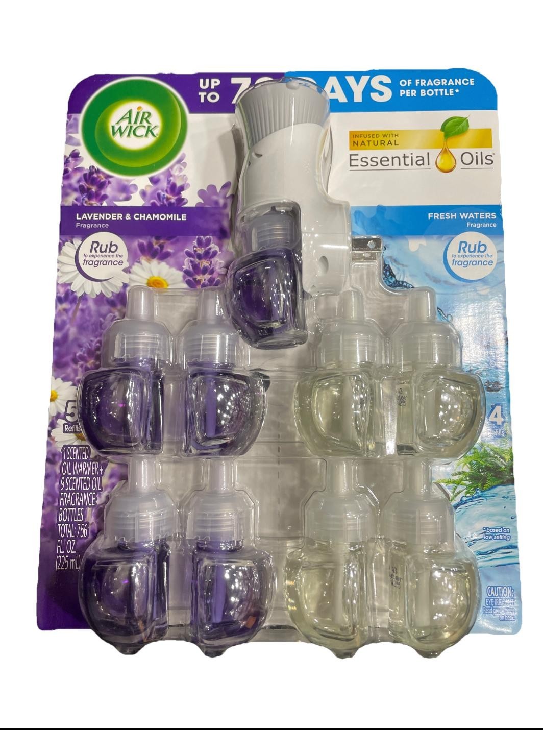 Air Wick Lavender Chamomile Fresh Waters, Warmer + 9 Scented Oil Refills gallery