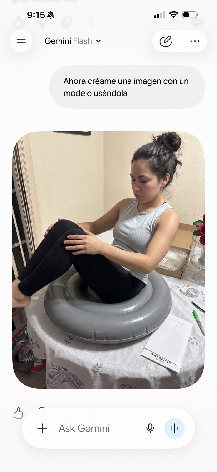 Gray Inflatable Round Ring Seat Cushion, Air-Filled 1-Person 20in x 8in gallery