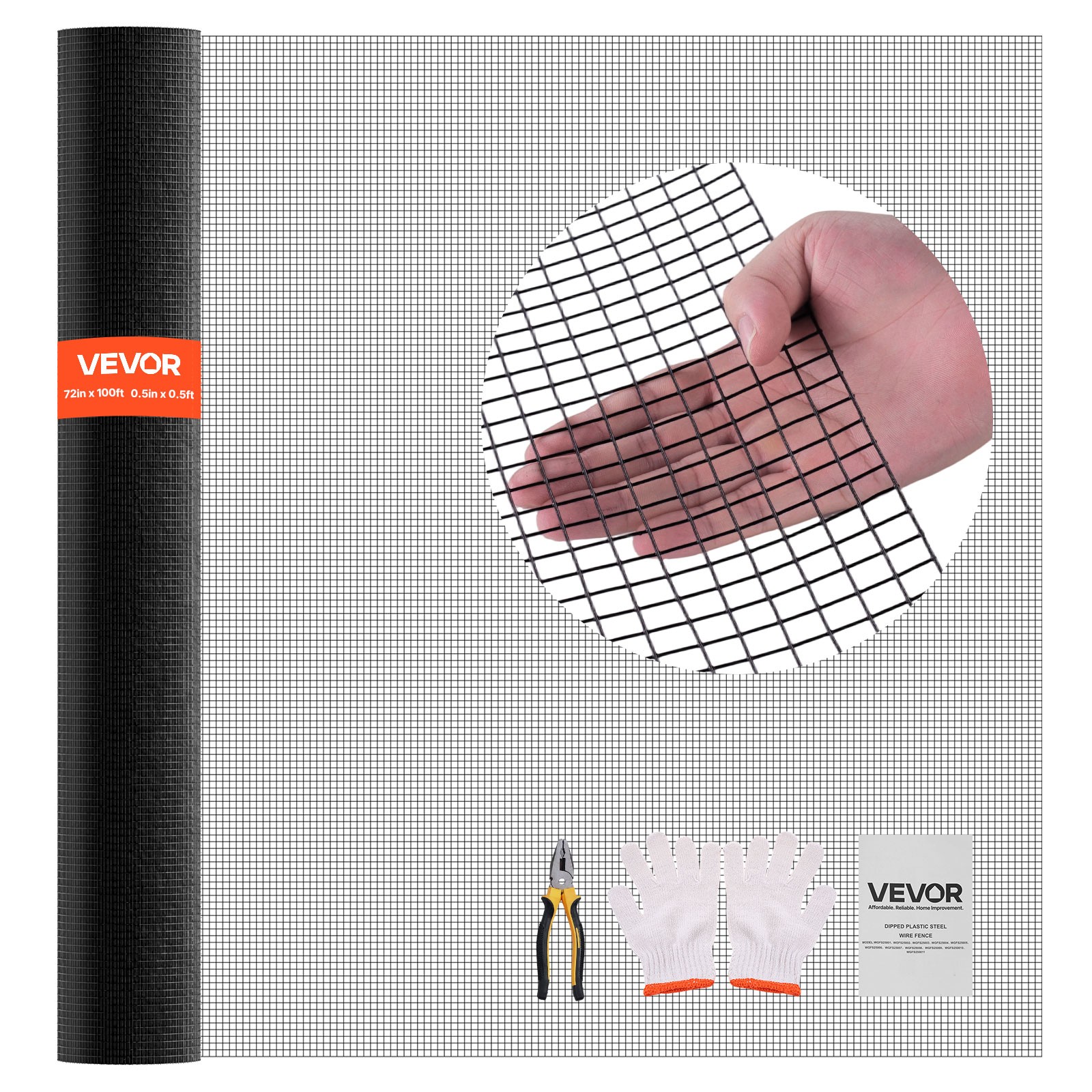VEVOR 72" x 100' Hardware Cloth 1/2 in 19 Ga Wire Mesh Roll for Chicken Rabbit gallery