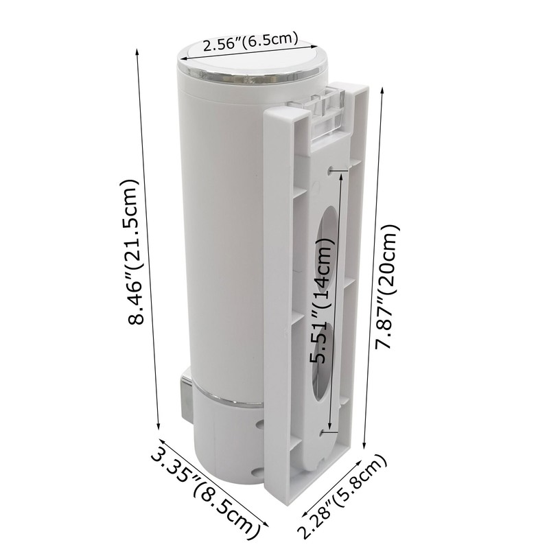 400ml Wall Mount Liquid Soap Dispenser Bathroom White Shampoo Lotion Container gallery
