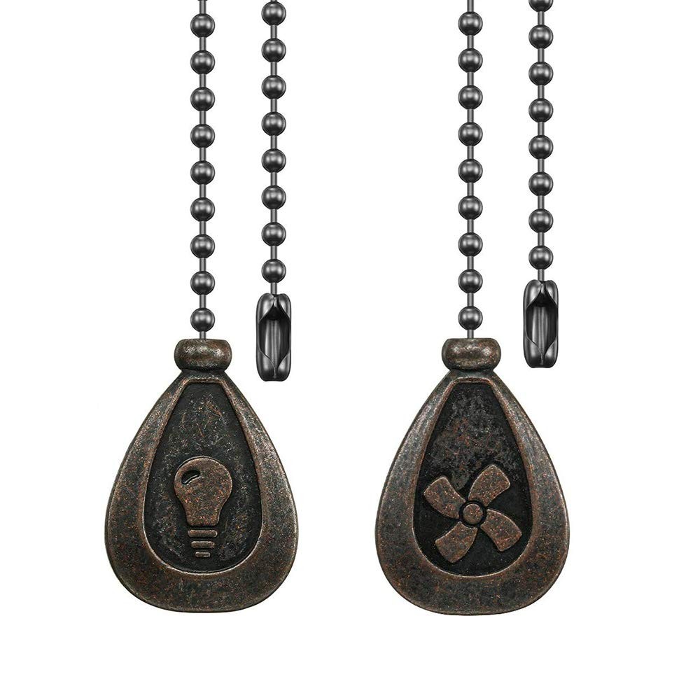 Bronze Ceiling Fan Pull Chain Set, Decorative Pull Chain Pendant Extension, 1... gallery