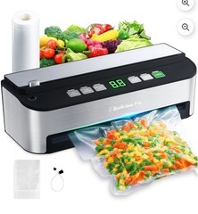 Beelicious 85KPA Fully Automatic 8-IN-1 Food Sealer with Bags Storage, Build-in
