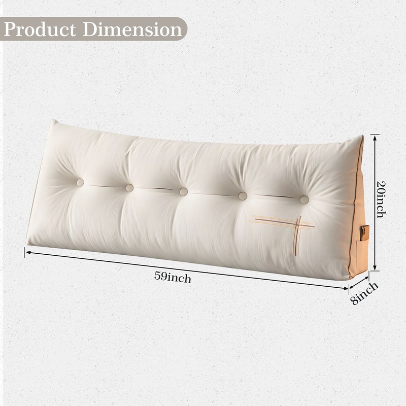 Headboard Pillow Triangular Wedge Bed Backrest Pillow Velvet w/ Removable Cover gallery