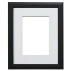 US Art Frames 24×18 White Mat & Black 1″ Flat Frame, Mat to Display 19×13 Photo