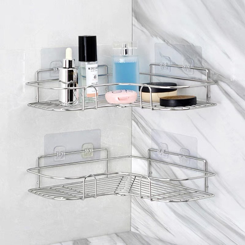 Shower Caddy Shelf Bathroom Corner Bath Storage Holder Organizer Triangular Rack gallery