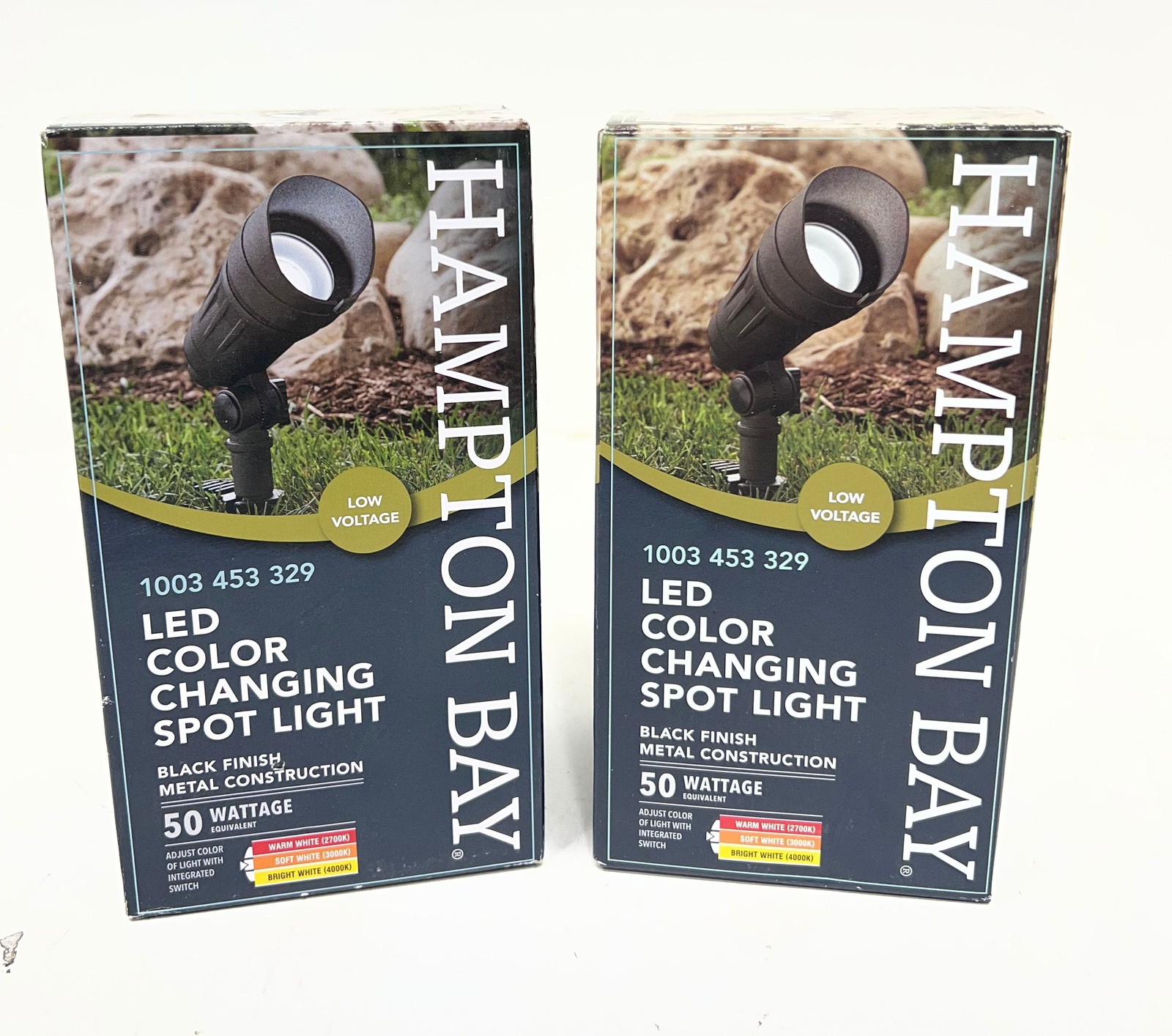 2PK Hampton Bay Low Voltage Black Adjustable Light Color Outdoor Spot Light gallery