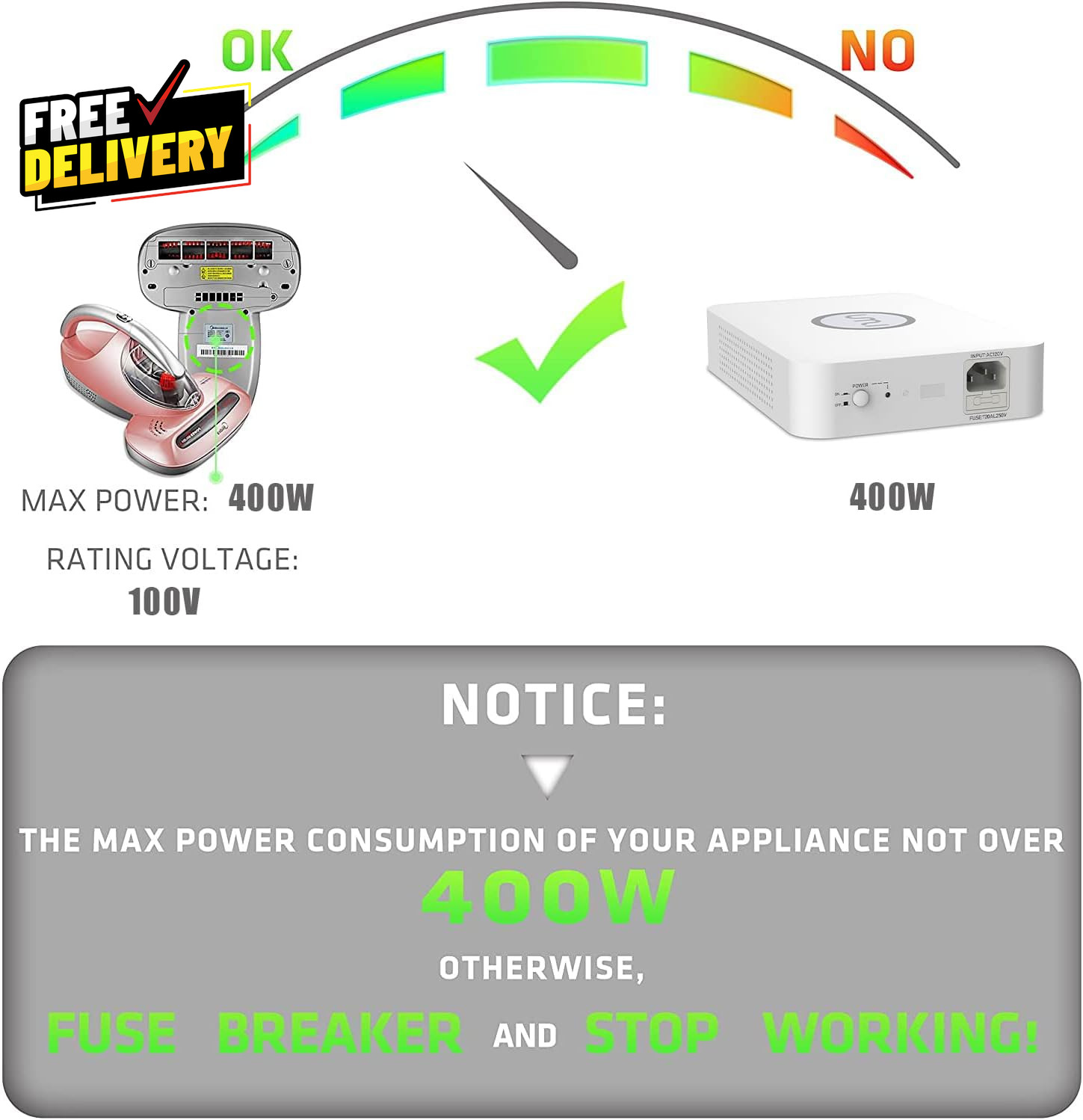 120V to 100V Step Down Voltage Converter 500W for Japan Appliances… gallery