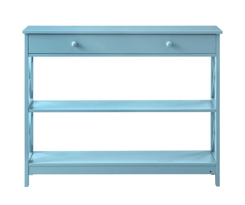Oxford Console Table with Drawers and Shelves Sea Foam Blue 40in x 12in x 32in gallery