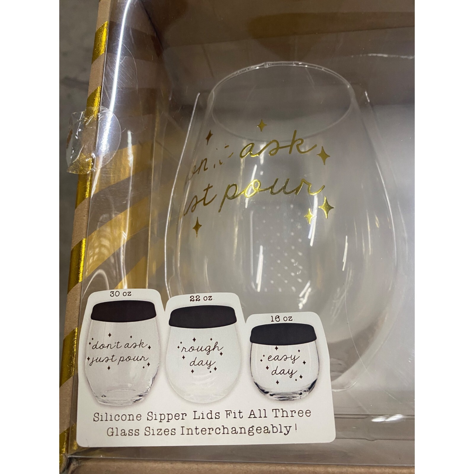 Tmd Holdings Stemless Wine Variety Pack With Silicone Sipper Lids Set of 6 NWB gallery