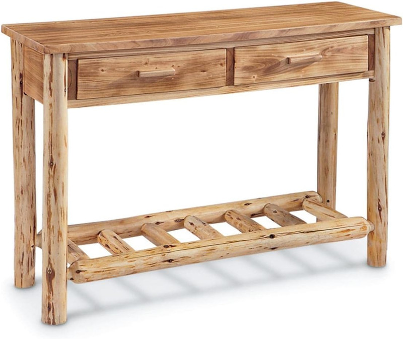 Rustic Log Sofa Table, Console Tables for Entryway, TV Stand, Wood Cabin Decor gallery