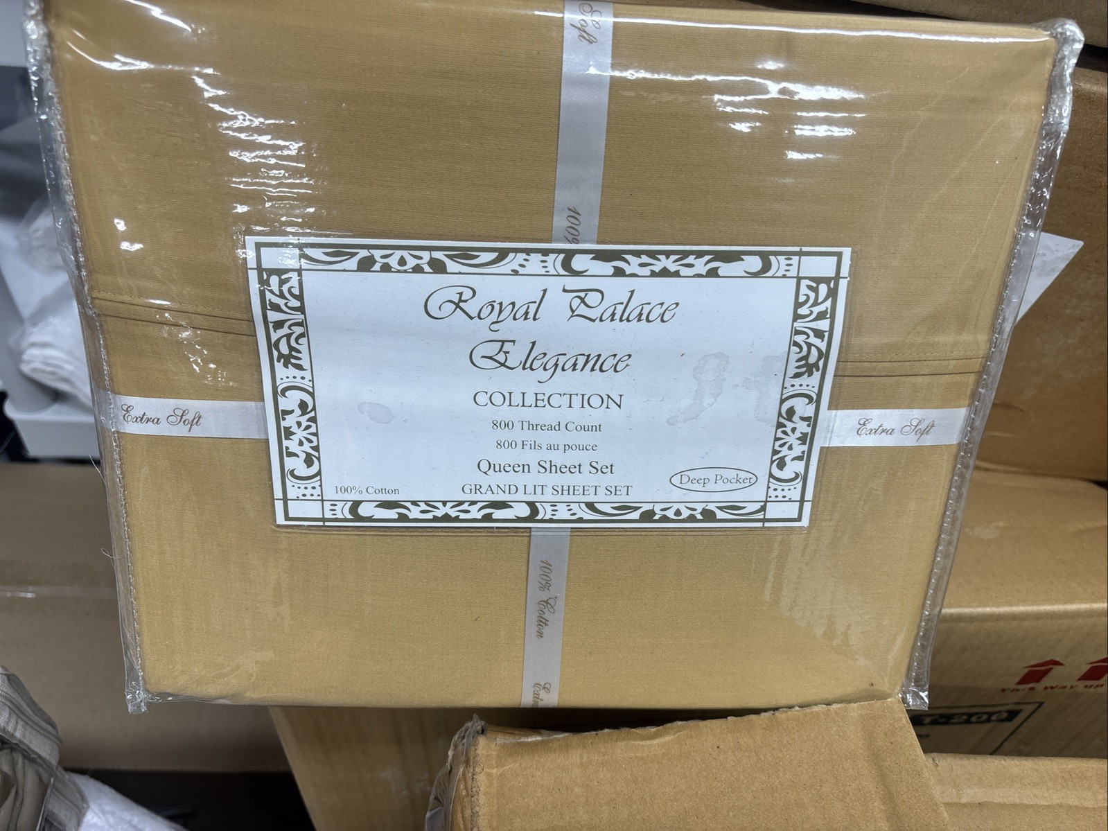 QUEEN SHEET SET ROYAL PALACE Collection 800 Thread Count 100% COTTON GOLD NEW!! gallery