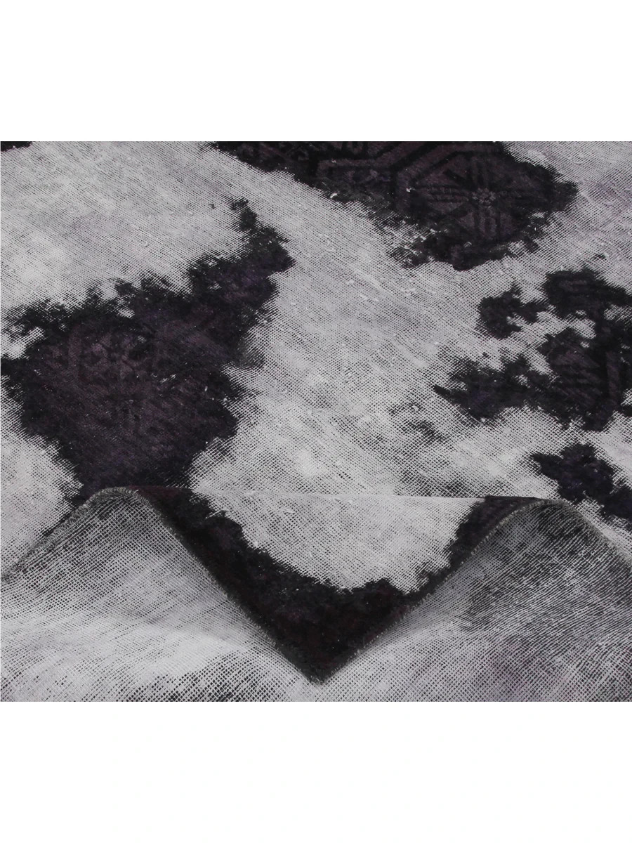 5x5 Hand-Knotted Wool Rug – Distressed Purple Gray Geometric – Free US Shipping gallery