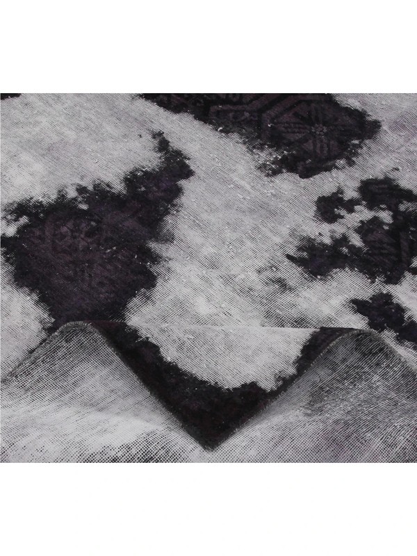 5x5 Hand-Knotted Wool Rug – Distressed Purple Gray Geometric – Free US Shipping gallery