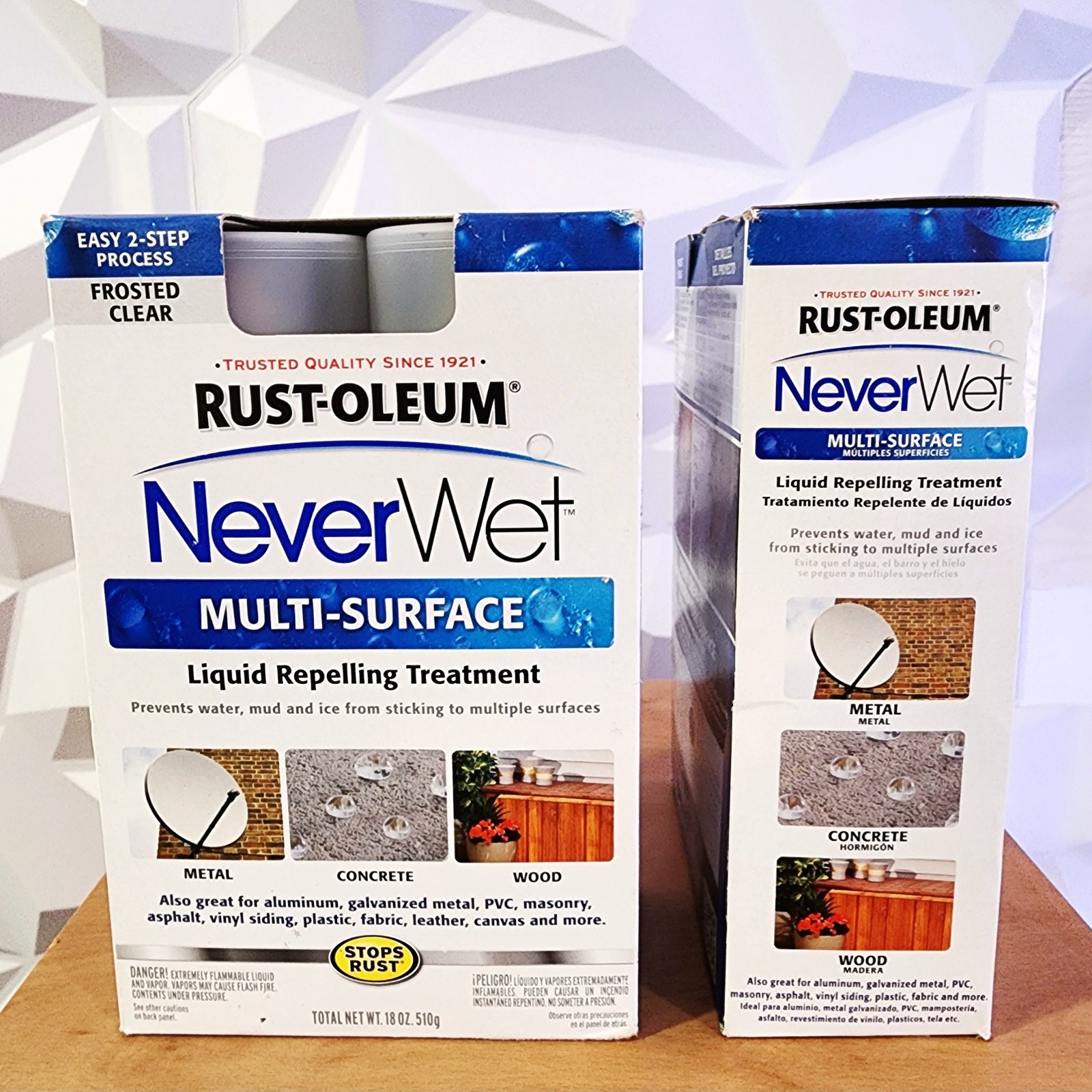 2 pk Rust-Oleum NeverWet Water Repellent Multi-Surface Spray 18 oz Frosted Clear gallery