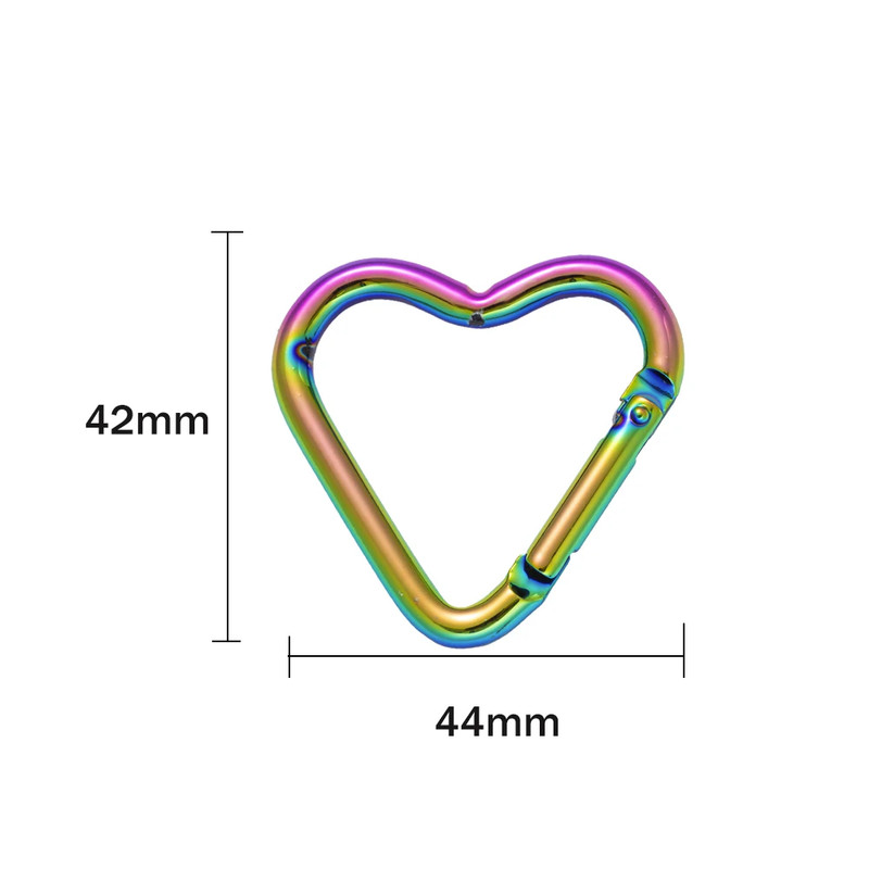 5Pcs 42X44Mm Laser Heart Shape Keychain Clip Cute Pink Snap Key Ring Hook Holder gallery