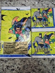 1997 Batman & Robin Party Tablecover And Napkins Birthday New And Sealed