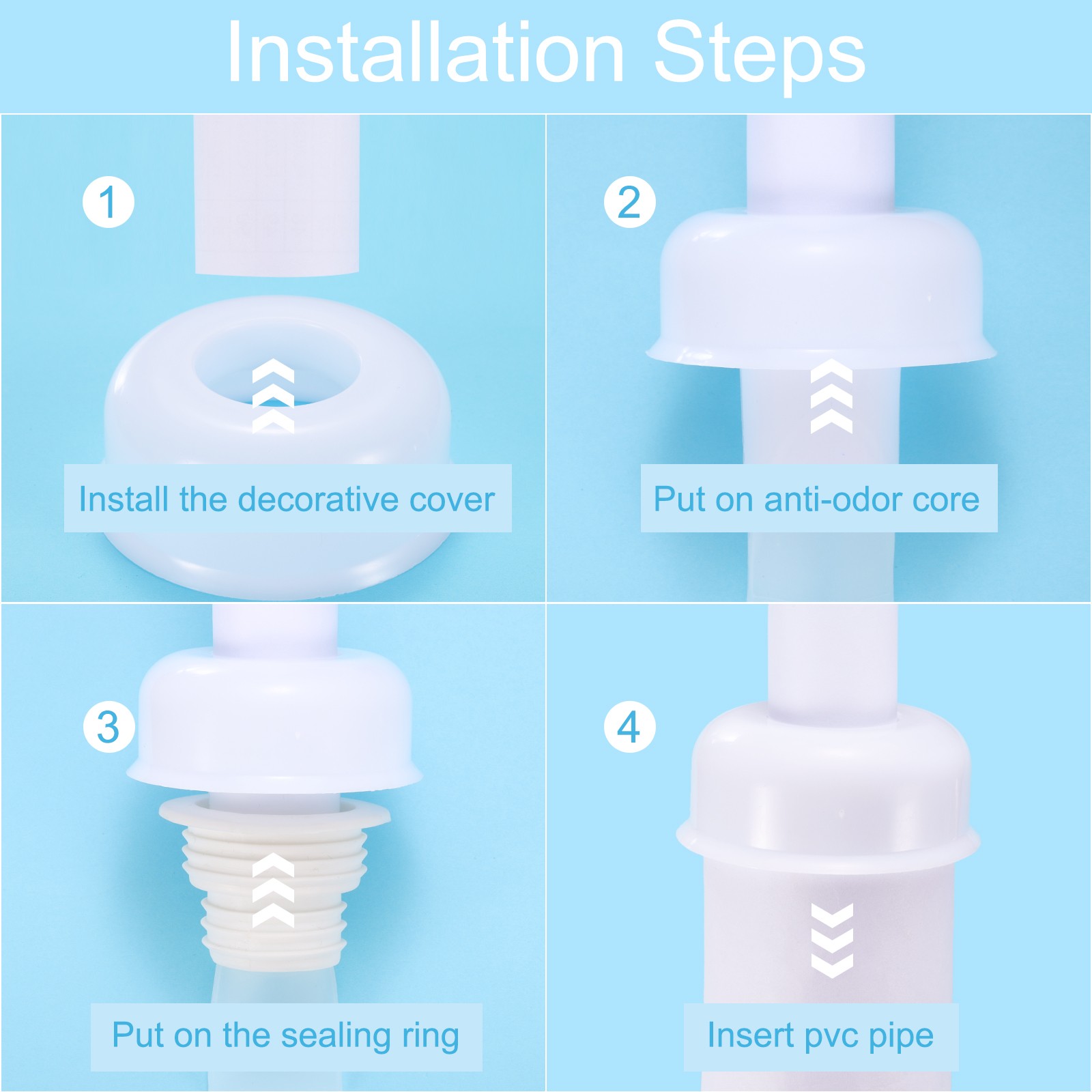 Shower Floor Drain Backflow Preventer One Way Valve Sewer Core Orange 3 Set gallery