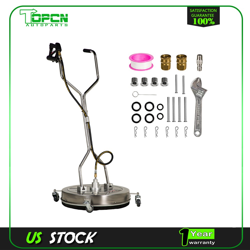 24" Pressure Washer Surface Cleaner with Handle & 4 Spinner Wheels 8GPM