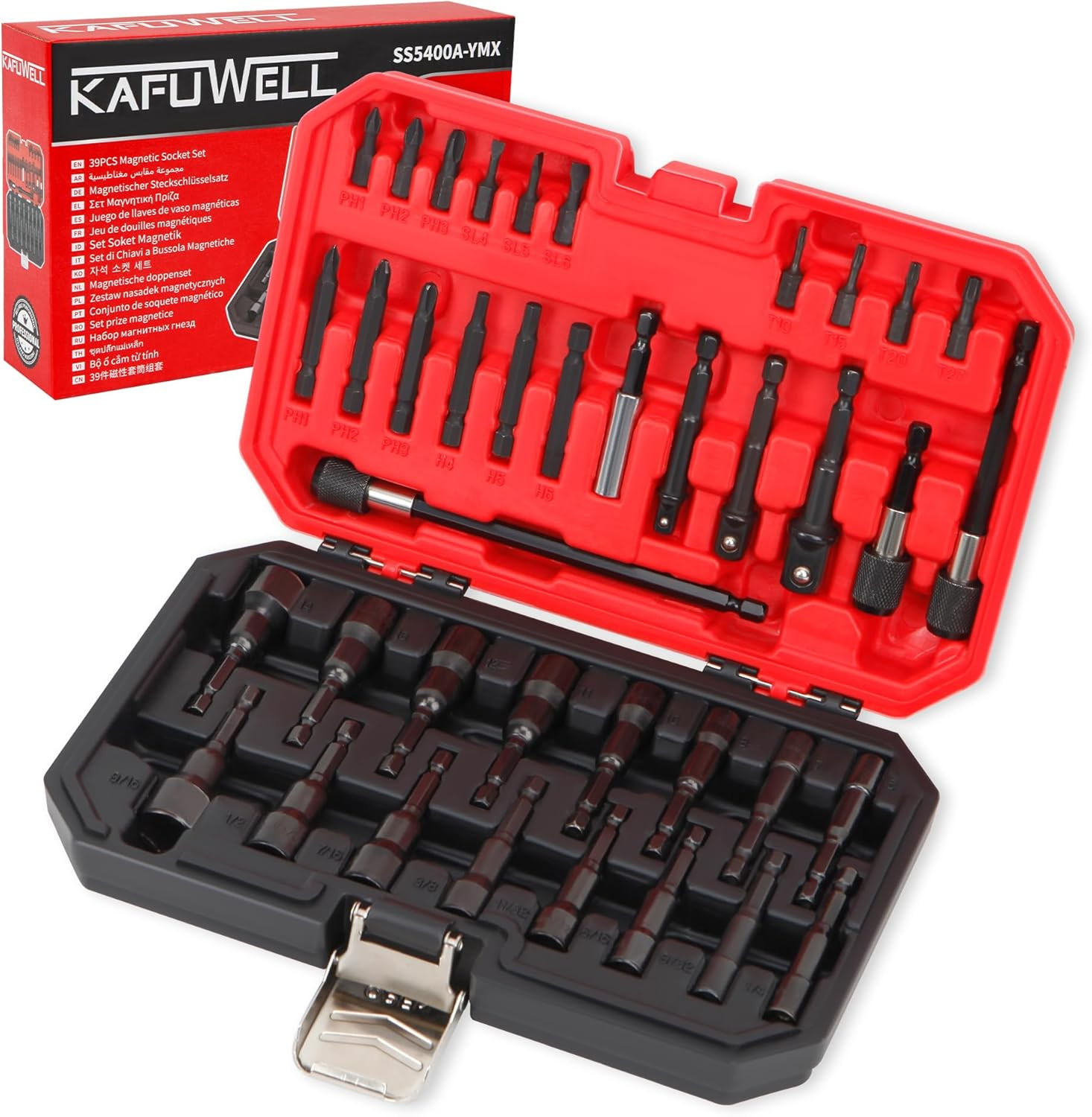 39PCS Magnetic Nut Driver Set, Impact Driver Bit Set 1/4", Metric & SAE Nut Driv gallery