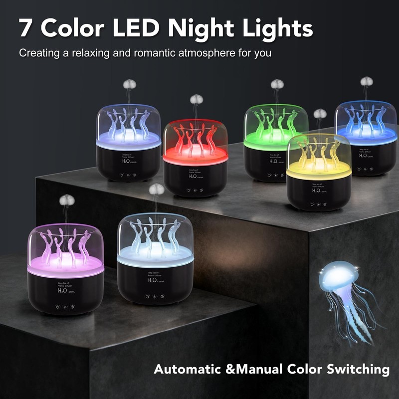 Jellyfish Humidifier Diffuser, 280ml Essential Oil Diffuser with Re... Fast Ship gallery