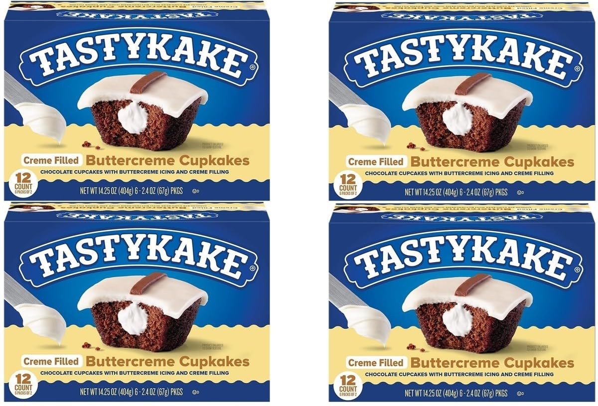 Tastykake Cream Filled Buttercreme Cupcakes, 17.5 oz each - 4 Boxes gallery