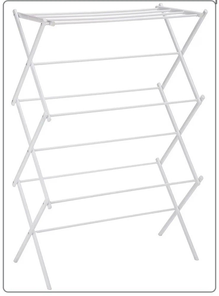 Amazon Basics Foldable Portable Laundry Rack 14.5 x 29.5 x 41.8 inches, White gallery