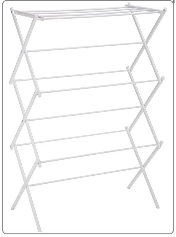 Amazon Basics Foldable Portable Laundry Rack 14.5 x 29.5 x 41.8 inches, White gallery