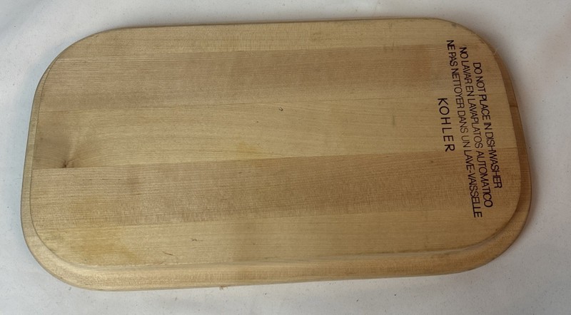 KOHLER CUTTING BOARD DURABLE BLOND HARDWOOD RECTANGLE FOR SINKS 13.75 X 7.5 gallery