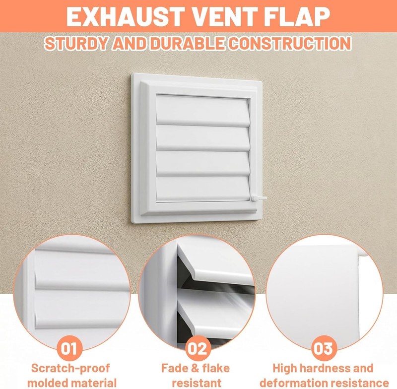 4 Pack Dryer Vent Flap Cover Replacement Plastic Outdoor Exhaust Vent Panel gallery